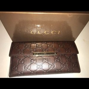 100% Authentic Gucci Guccissima ContinentalWallet